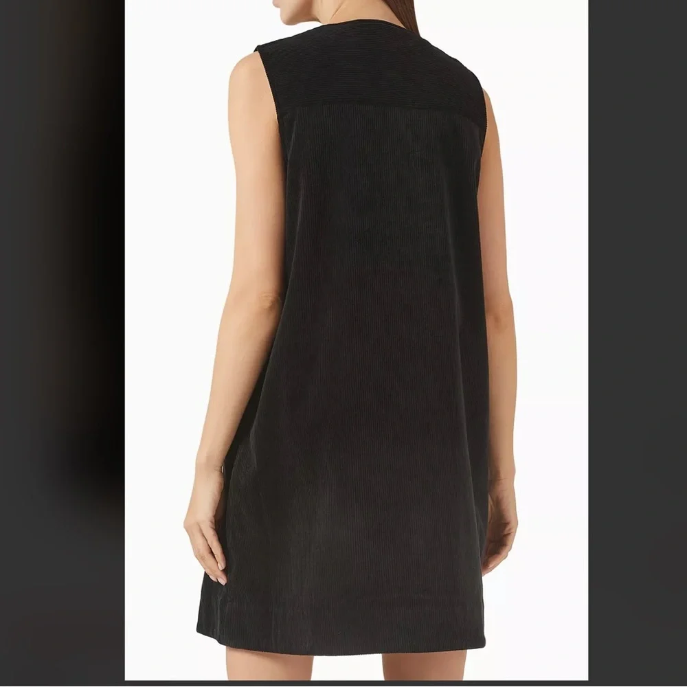 COS Bib-Front Corduroy Mini Dress – Black – Size 8 - Picture 2 of 11